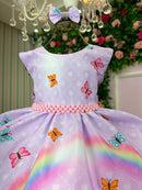 Vestido Tematicos Ysa Kids Dora Aventureira Lilas