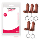 Kit com 5 Chaveiros Mini Pênis com Escroto Marrom