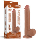 Pênis Realista Marrom com Camada Dupla macio e firme 9" - LOVETOY SLIDING-SKIN DUAL LAYER DONG