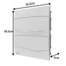 Centrinho 24 DISJ de PVC  Embutir SLIM Sem Barramento Branco - BRUM