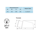 Tomada Sobrepor 2Polo + Terra 32A 220V 6H AZ123 - JNG