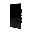 Interruptor Inteligente Touch 2.5D Wifi+BLE 2 Botoes 4x2 Preto - EKAZA