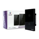 Interruptor Inteligente Touch 2.5D Wifi+BLE 2 Botoes 4x2 Preto - EKAZA