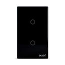 Interruptor Inteligente Touch 2.5D Wifi+BLE 2 Botoes 4x2 Preto - EKAZA
