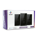 Interruptor Inteligente Touch 2.5D Wifi+BLE 2 Botoes 4x2 Preto - EKAZA