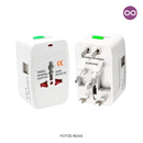 Adaptador Universal Tomada Para Viagem Padrão Internacional com 2 entradas USB