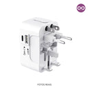 Adaptador Universal Tomada Para Viagem Padrão Internacional com Entrada Tipo-C e USB