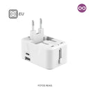 Adaptador Universal Tomada Para Viagem Padrão Internacional com Entrada Tipo-C e USB