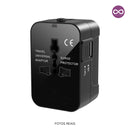 Adaptador Universal Tomada Para Viagem Padrão Internacional com Entrada Tipo-C e USB