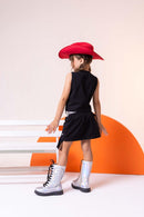 Conjunto Blogueirinha Boiadeira Maraisa Jeans Preto