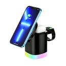 Carregador Cubo RGB Indução sem Fio 3 em 1 para iPhone, AirPods e Apple Watch