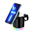 Carregador Cubo RGB Indução sem Fio 3 em 1 para iPhone, AirPods e Apple Watch