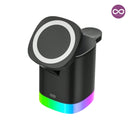 Carregador Cubo RGB Indução sem Fio 3 em 1 para iPhone, AirPods e Apple Watch