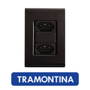 Conjunto 4X2 Com 2 Tomada 10A 2P+T Liz Grafite - TRAMONTINA
