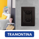 Conjunto 4X2 Com 2 Tomada 10A 2P+T Liz Grafite - TRAMONTINA