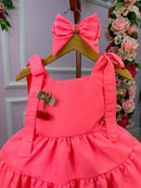 Vestido Blogueirinha Rosa Neon Cerejinha