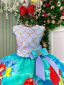 Vestido Infantil Temáticos Luxo Ariel - Sereia Modelo 2