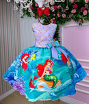 Vestido Infantil Temáticos Luxo Ariel - Sereia Modelo 2