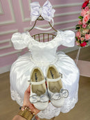 Vestido Enjoy Longo Dani Branco Rendado