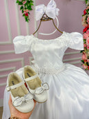 Vestido Enjoy Longo Dani Branco Rendado