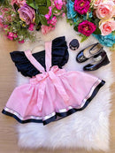 Romper/Vestido Princesa Belli Mundo Bita Rosa e Preto