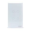Interruptor Inteligente Touch 2.5D Wifi+BLE 4 Botoes 4x2 Branco - EKAZA