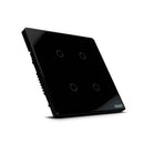 Interruptor Inteligente Wi-Fi 4x4 de 4 Botões Preto
