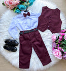 Conjunto Miss Cherry Social Leonardo Colete Marsala