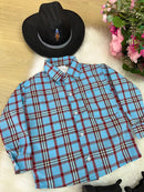 Camisa Xadrez Heitor Azul e Vermelho Junina