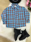 Camisa Xadrez Heitor Azul e Vermelho Junina