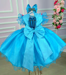 Vestido Princesa Belli Bia Jardim Encantado Azul Tiffany