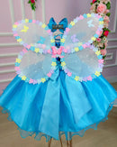Vestido Princesa Belli Bia Jardim Encantado Azul Tiffany