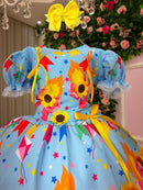 Vestido Marie Junino Luxo Quadrilha das Estrelas Azul