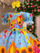 Vestido Marie Junino Luxo Quadrilha das Estrelas Azul