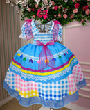Vestido Marie Junino Luxo Quermesse do Amor Azul