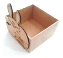 Caixa mdf sem tampa aplique coelho Tam: 15L X 15C X 5A CM Cod:PASC021