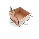 Kit com 6 Caixas Mdf Sem Tampa Aplique Coelho Tam: 15l X 15c X 5acm