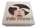 Caixa mdf com tampa coelho Feliz Páscoa Tam: 15L X 15C X 5A CM Cod:PASC022