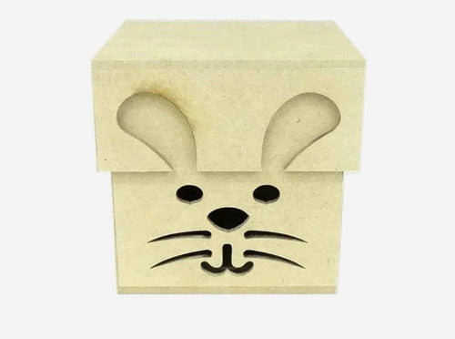 Caixa mdf com tampa coelho Tam: 9L X 9C X 9A CM Cod:PASC026