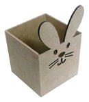 Kit com 12 Caixas Mdf Sem Tampa Coelho Tam: 9l X 9c X 14a Cm