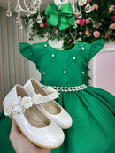 Vestido Ysa Kids Francine Verde Bandeira