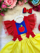 Romper/Vestido Princesa Belli Branca de Neve