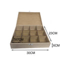 Caixa mdf com 12 divisórias CHA005 - Tamanho 30x23x8cm