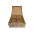 Caixa mdf com 4 divisórias CHA002 - Tamanho 16x16x8cm