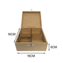Caixa mdf com 4 divisórias CHA002 - Tamanho 16x16x8cm