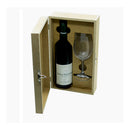 Caixa mdf com dobradiças e fecho para 1 vinho e 1 taça cod:CX005-15 - Tamaho 34L x24C x 8A cm