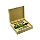 Caixa mdf com dobradiças e fecho para 1 vinho e 2 taças cod:CX005-14 - Tamaho 34L x34C x 8A cm