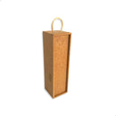 Caixa mdf estojo alça sisal para 1 vinho CX005-20 - Tamaho 10L x10C x 35A cm
