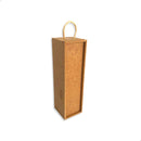 Caixa mdf estojo alça sisal para 1 vinho CX005-20 - Tamaho 10L x10C x 35A cm