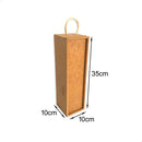 Caixa mdf estojo alça sisal para 1 vinho CX005-20 - Tamaho 10L x10C x 35A cm